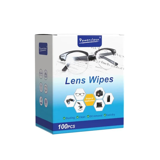 100Pcs Glasses Cleaning Lens Wipes Sunglasses Mobile Phone Screen Wipes Pre-Moistened Individually Wrapped No Scratches Stripes